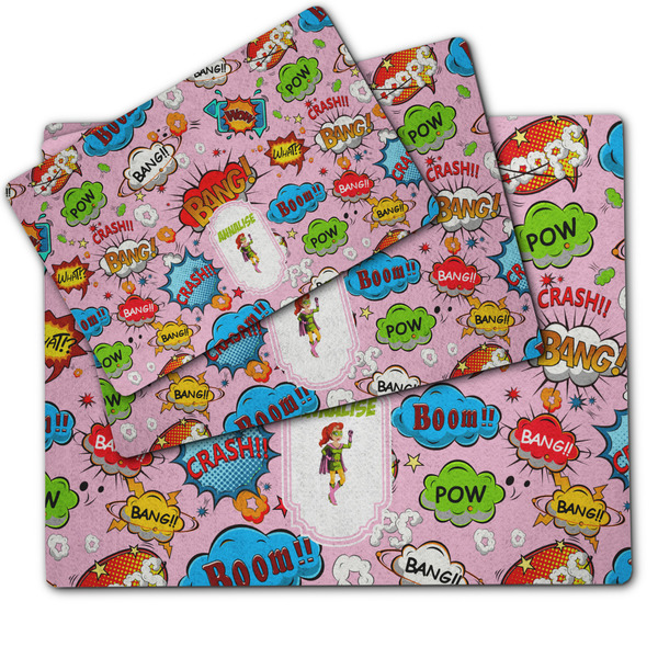 Woman Superhero Dog Food Mat - MAIN (sm, med, lrg)