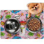 Woman Superhero Dog Food Mat - Small w/ Name or Text