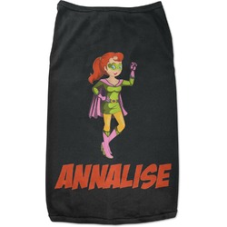 Woman Superhero Black Pet Shirt (Personalized)