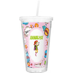 Woman Superhero Double Wall Tumbler with Straw (Personalized)