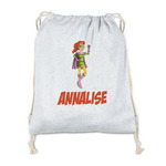 Woman Superhero Drawstring Backpack - Sweatshirt Fleece - Double Sided