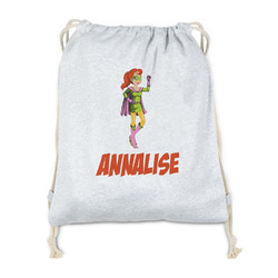Woman Superhero Drawstring Backpack - Sweatshirt Fleece - Single Sided