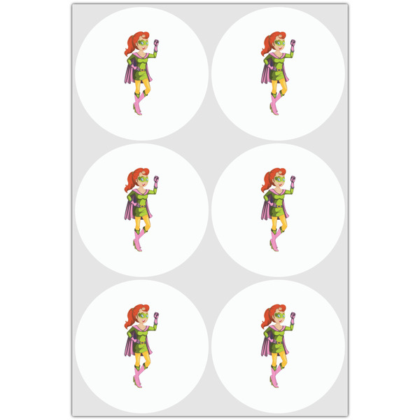 Woman Superhero Drink Topper - Large - Set of 6