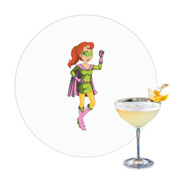 Woman Superhero Printed Drink Topper - 3.25"