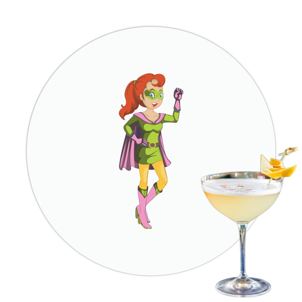 Custom Woman Superhero Printed Drink Topper - 3.25"