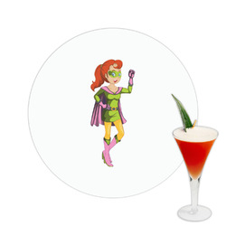 Woman Superhero Printed Drink Topper -  2.5"