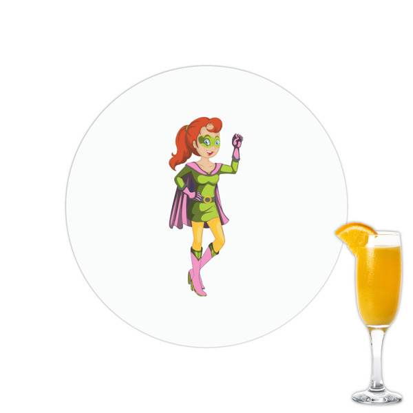 Custom Woman Superhero Printed Drink Topper - 2.15"