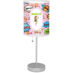 Woman Superhero Lamp with Drum Shade (Personalized)