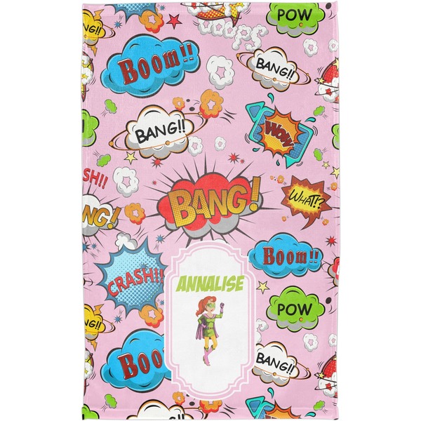 Woman Superhero Finger Tip Towel - Full View