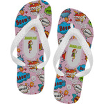 Woman Superhero Flip Flops - Large (Personalized)