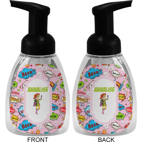Woman Superhero Foam Soap Bottle (Front & Back)