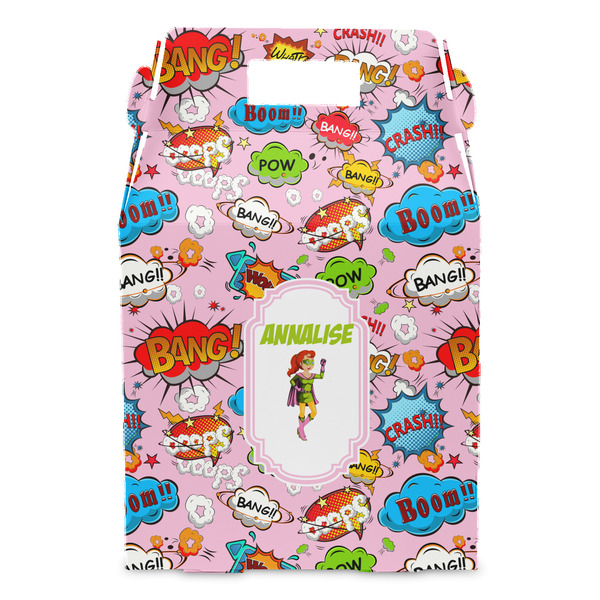 Woman Superhero Gable Favor Box - Front