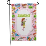 Woman Superhero Small Garden Flag - Double Sided w/ Name or Text