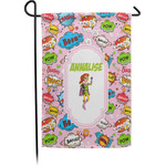 Woman Superhero Small Garden Flag - Single Sided w/ Name or Text