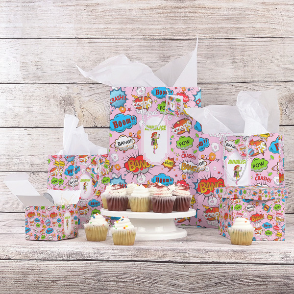 Woman Superhero Gift Bags - In Context