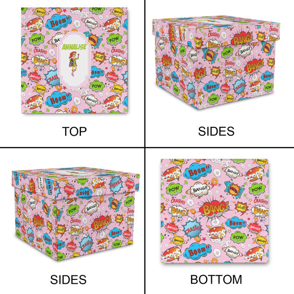 Woman Superhero Gift Boxes with Lid - Canvas Wrapped - Large - Approval