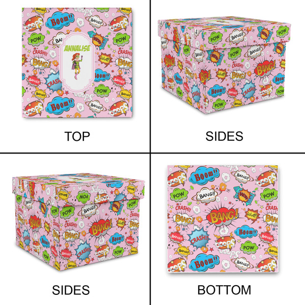 Woman Superhero Gift Boxes with Lid - Canvas Wrapped - Medium - Approval