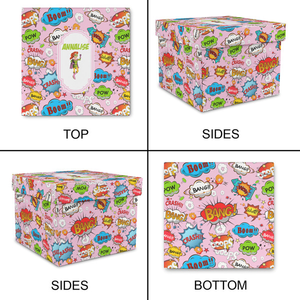 Woman Superhero Gift Boxes with Lid - Canvas Wrapped - Small - Approval