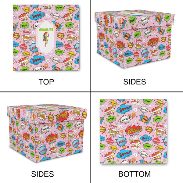 Woman Superhero Gift Boxes with Lid - Canvas Wrapped - X-Large - Approval