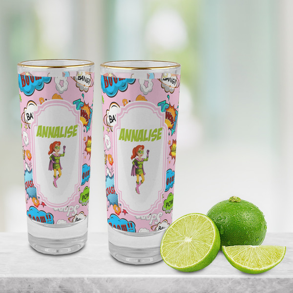 Woman Superhero Glass Shot Glass - 2 oz - LIFESTYLE