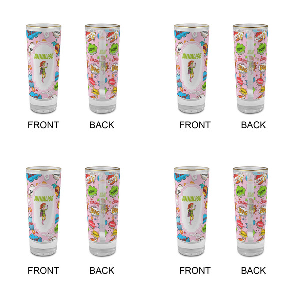 Woman Superhero Glass Shot Glass - 2 oz - Set of 4 - APPROVAL