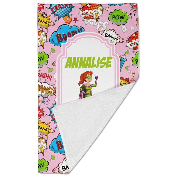 Woman Superhero Golf Towel - Folded (Large)