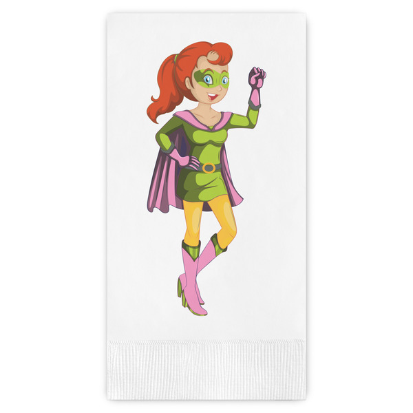 Custom Woman Superhero Guest Paper Towels - Full Color