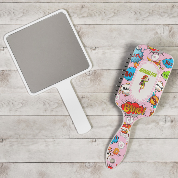 Woman Superhero Hair Brush - In Context