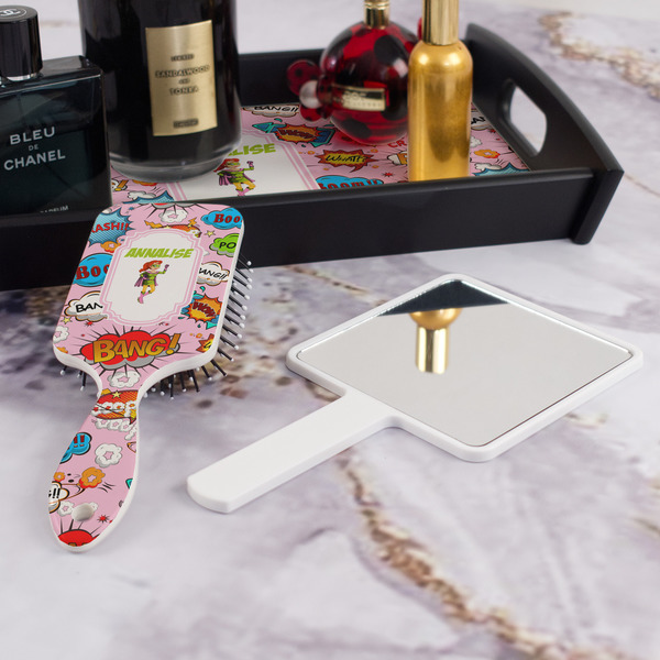 Woman Superhero Hair Brush - With Hand Mirror