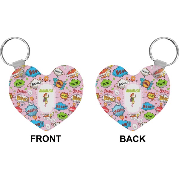 Woman Superhero Heart Keychain (Front + Back)