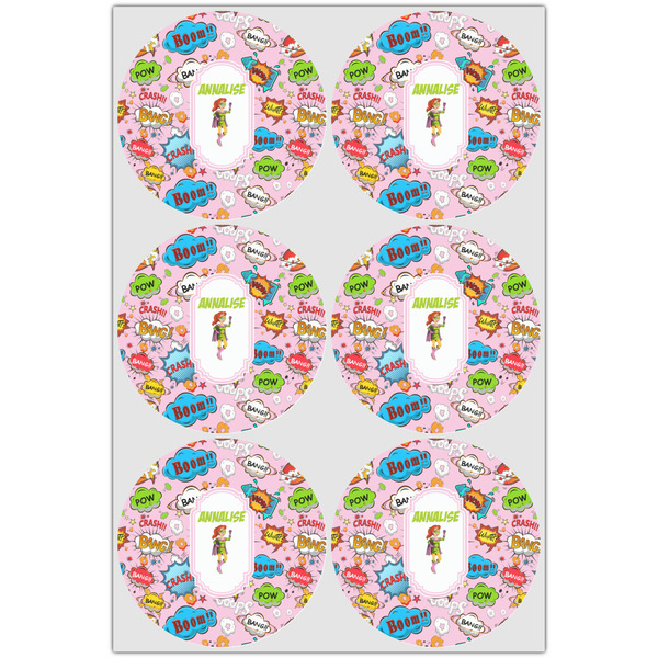 Woman Superhero Icing Circle - Large - Set of 6