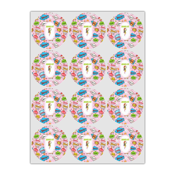 Woman Superhero Icing Circle - Small - Set of 12