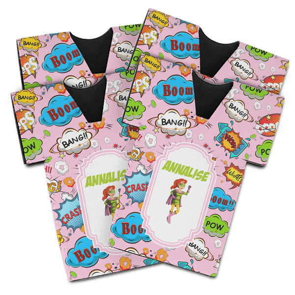 Woman Superhero Jersey Bottle Cooler - Set of 4 - MAIN (flat)