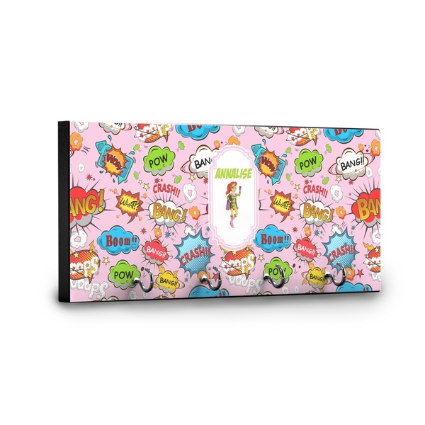 Woman Superhero Key Hanger - Front View with Hooks