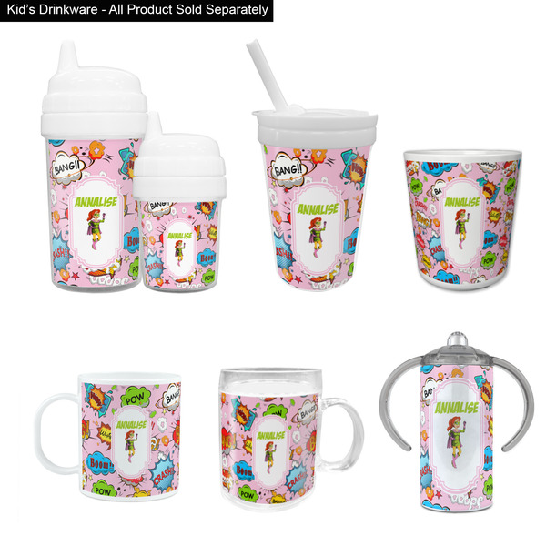 Woman Superhero Kid's Drinkware - Customized & Personalized