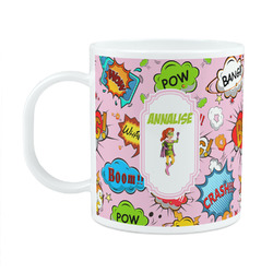 Woman Superhero Plastic Kids Mug (Personalized)