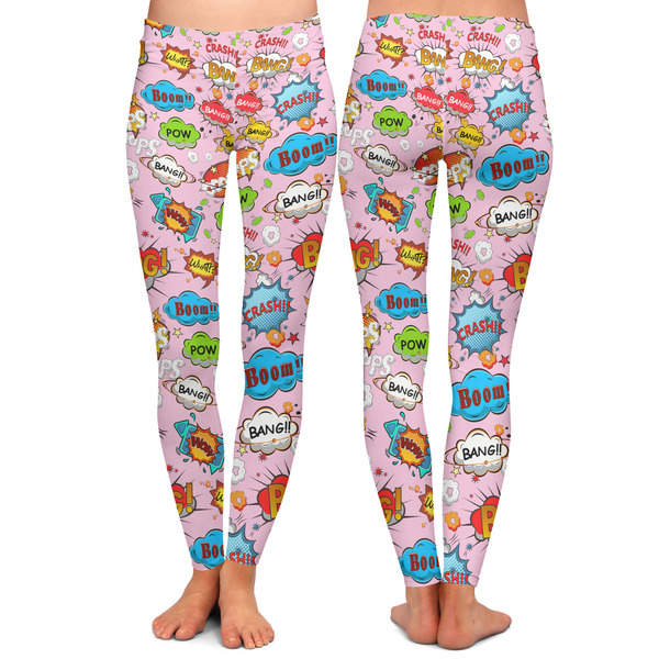 Woman Superhero Ladies Leggings - Front and Back