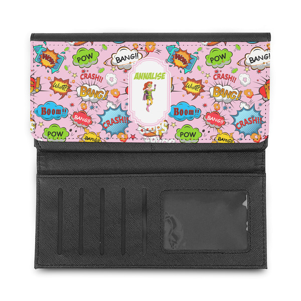 Woman Superhero Ladies Wallet - Half Way Open