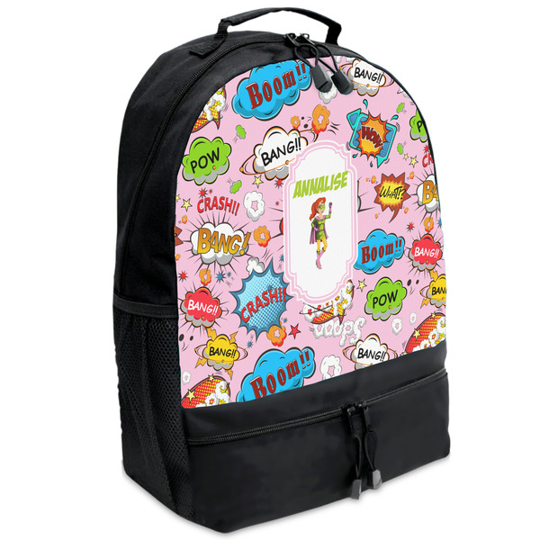 Custom Woman Superhero Backpacks - Black (Personalized)