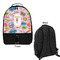 Woman Superhero Large Backpack - Black - Front & Back View