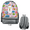 Woman Superhero Large Backpack - Gray - Front & Back View