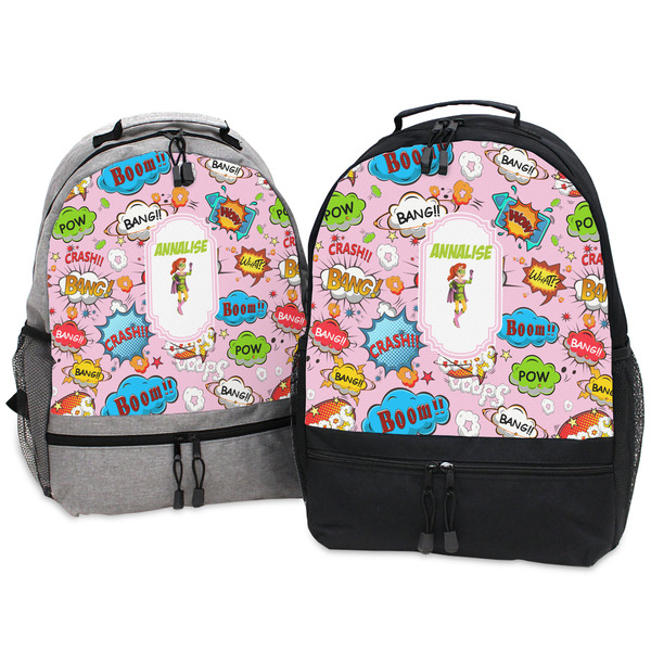 Woman Superhero Large Backpacks - Both