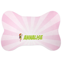 Woman Superhero Bone Shaped Dog Food Mat (Large) (Personalized)