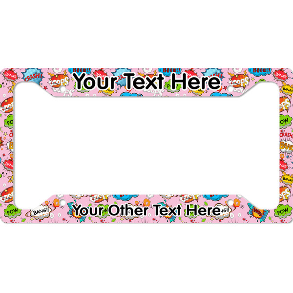 Custom Woman Superhero License Plate Frame - Style A (Personalized)