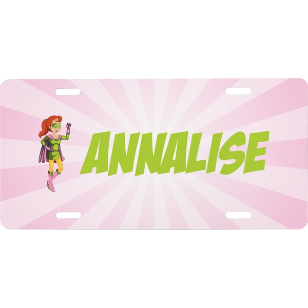 Custom Woman Superhero Front License Plate (Personalized)