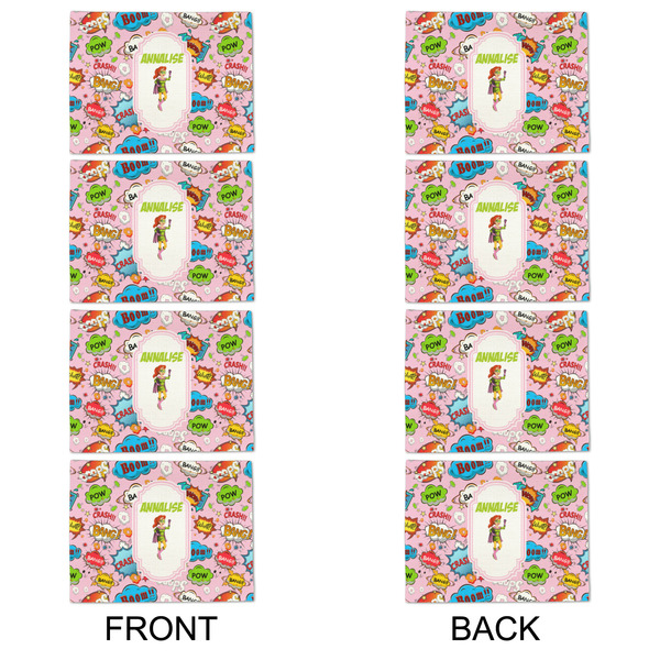 Woman Superhero Linen Placemat - APPROVAL Set of 4 (double sided)