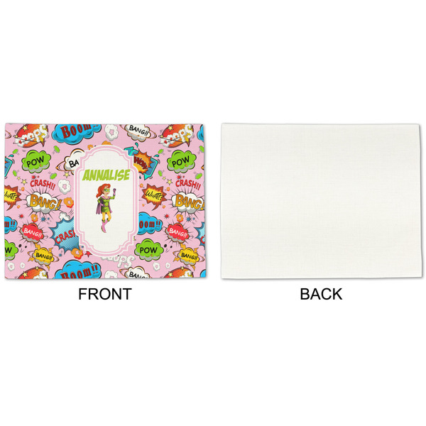 Woman Superhero Linen Placemat - APPROVAL Single (single sided)
