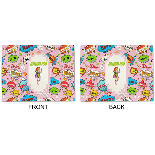 Woman Superhero Linen Placemat - APPROVAL (double sided)