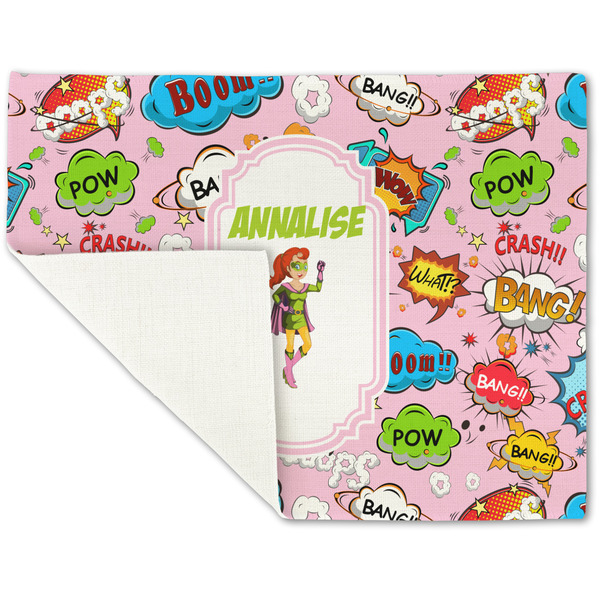 Woman Superhero Linen Placemat - Folded Corner (single side)