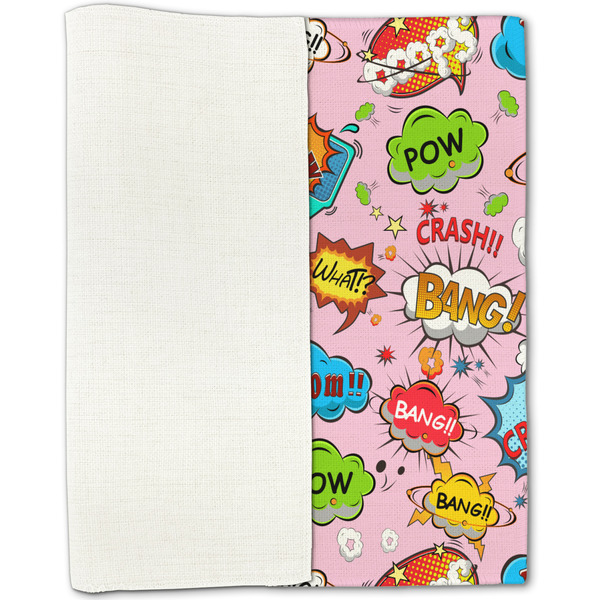 Woman Superhero Linen Placemat - Folded Half